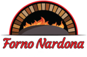 Forno Nardona Logo with a brick arch, fire and the words Forno Nardona centered at the bottom.