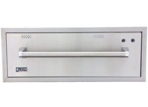 A Lion Premium Warming Drawer is the perfect accessory to your custom outdoor kitchen.