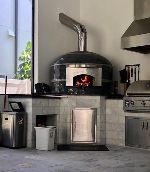 Forno Nardona Napoli Model wood fired pizza oven installed at a Davis Island home in Tampa, Florida.
