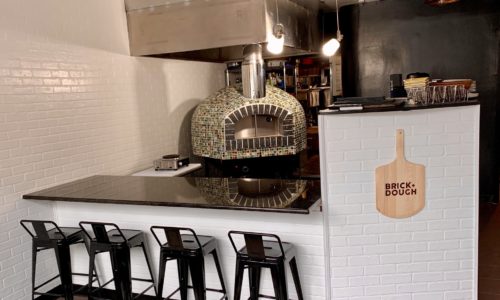 Commercial pizza oven in a pizzeria.