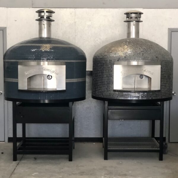 Two Forno Nardona Napoli ovens on powder coated Forno Nardona stands.