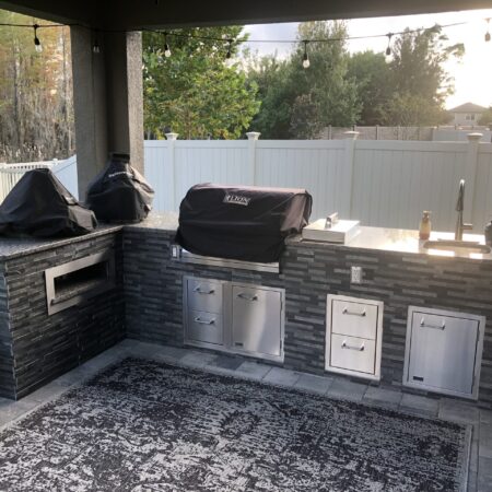 Outdoor Kitchen by Forno Nardona in modern gray and black.