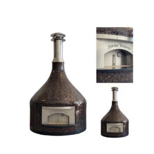 A collage of 3 photos of the Vesuvio in copper tile.