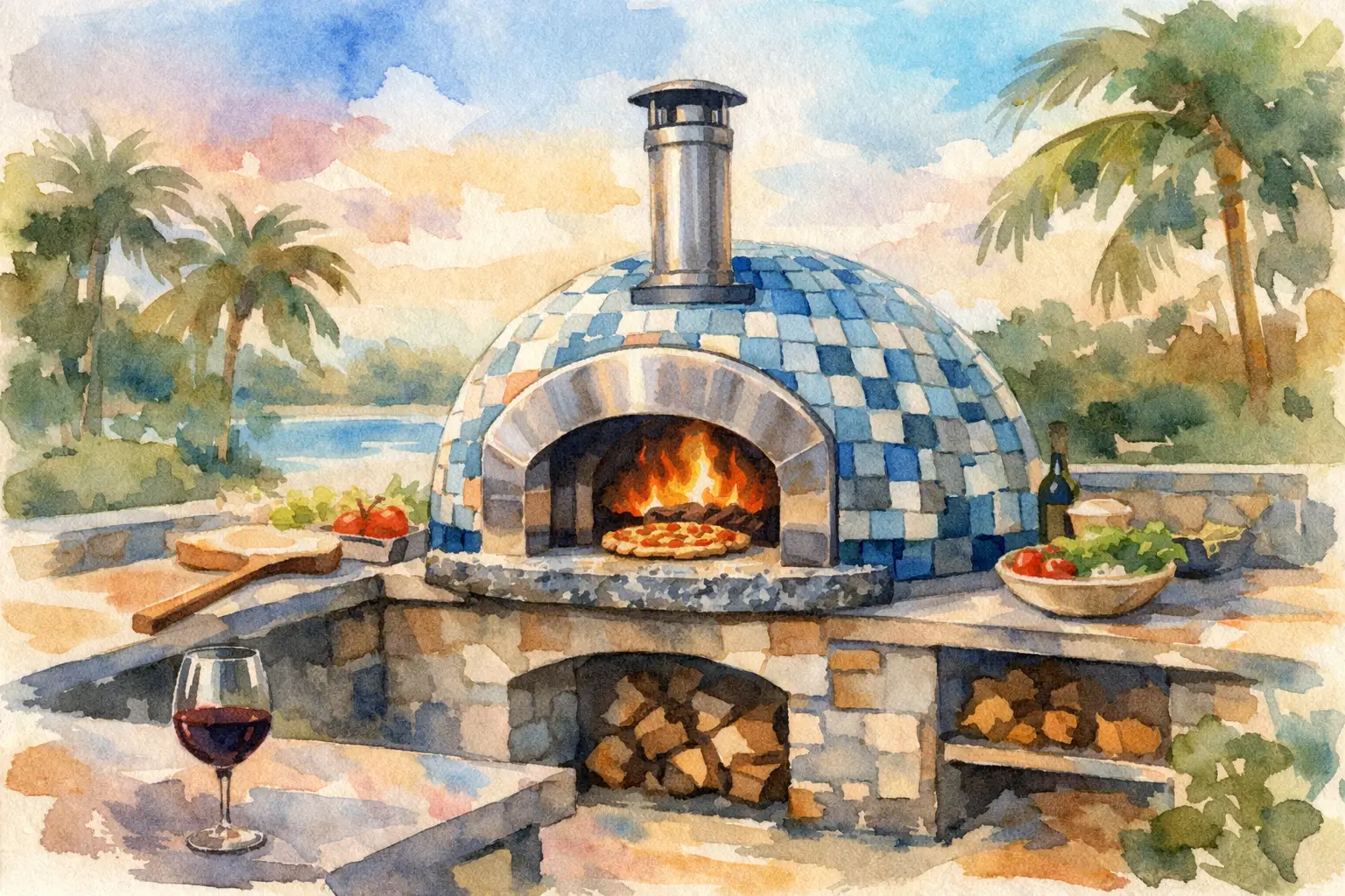 Tampa Outdoor Kitchen Pizza Oven Design Ideas
