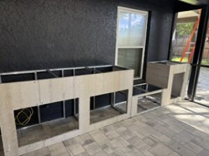 Outdoor Kitchen Framing with Hardie Backer Board